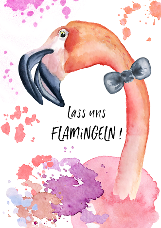 Kunstdruck FLAMINGO Flamingeln