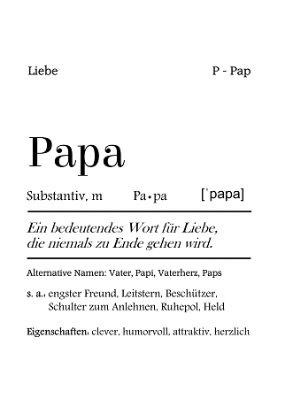 Kunstdruck PAPA Definition