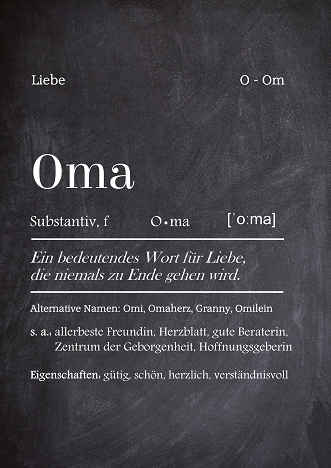 Kunstdruck OMA Definition Tafel