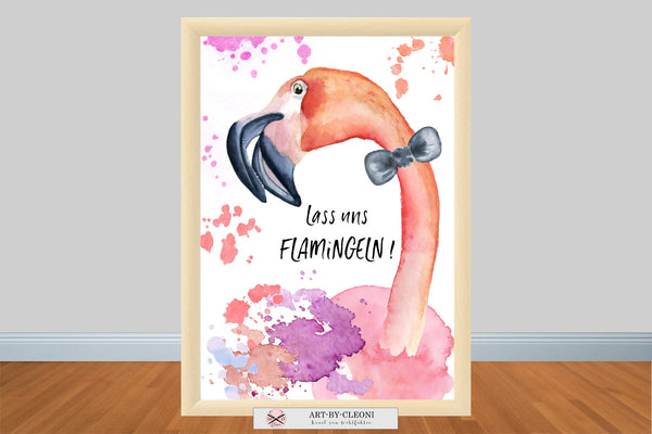 Kunstdruck FLAMINGO Flamingeln